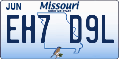 MO license plate EH7D9L