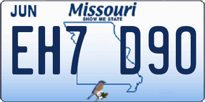 MO license plate EH7D9O