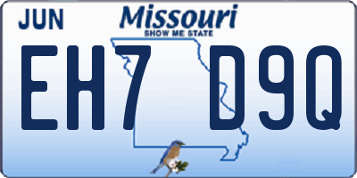 MO license plate EH7D9Q