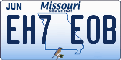 MO license plate EH7E0B