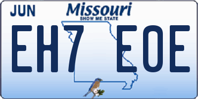 MO license plate EH7E0E