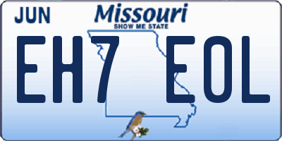 MO license plate EH7E0L