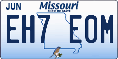 MO license plate EH7E0M