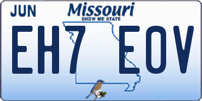 MO license plate EH7E0V