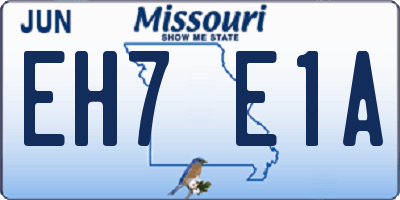 MO license plate EH7E1A