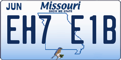 MO license plate EH7E1B