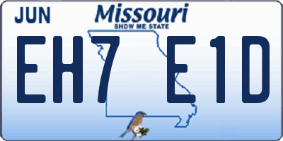 MO license plate EH7E1D