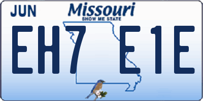 MO license plate EH7E1E