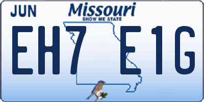 MO license plate EH7E1G