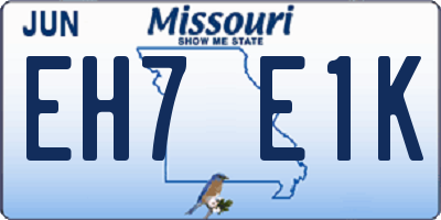 MO license plate EH7E1K