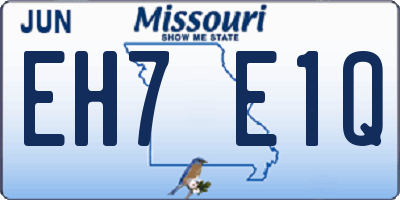 MO license plate EH7E1Q