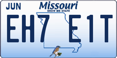 MO license plate EH7E1T