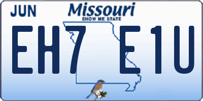 MO license plate EH7E1U