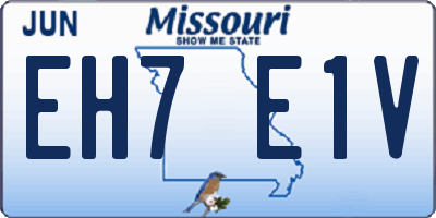 MO license plate EH7E1V