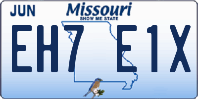 MO license plate EH7E1X