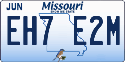 MO license plate EH7E2M