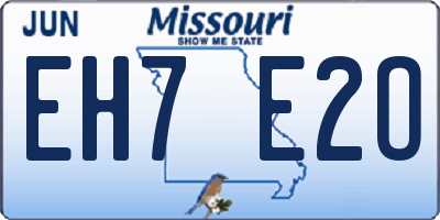 MO license plate EH7E2O