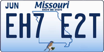 MO license plate EH7E2T
