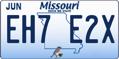MO license plate EH7E2X
