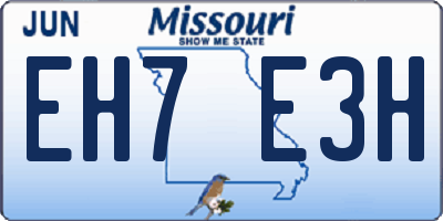 MO license plate EH7E3H