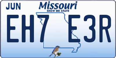 MO license plate EH7E3R