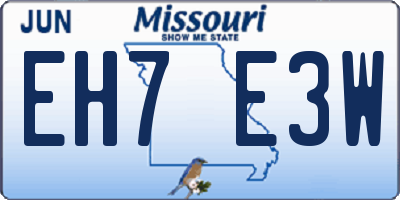 MO license plate EH7E3W