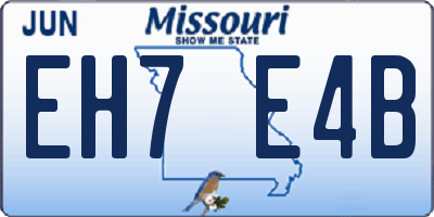 MO license plate EH7E4B