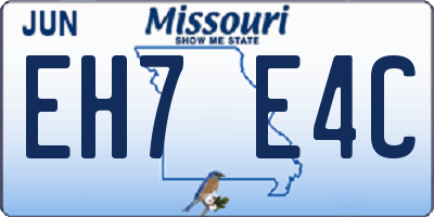 MO license plate EH7E4C