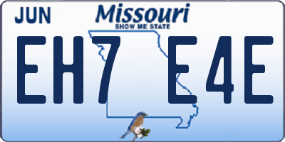 MO license plate EH7E4E