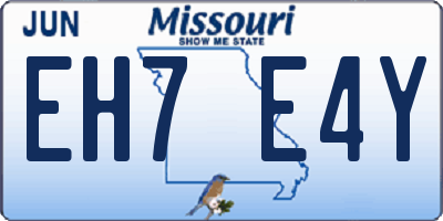 MO license plate EH7E4Y