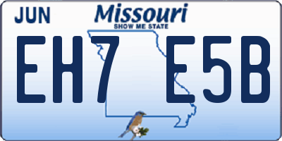 MO license plate EH7E5B