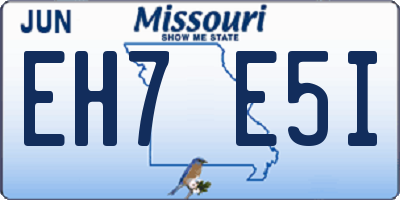 MO license plate EH7E5I