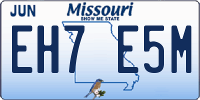 MO license plate EH7E5M