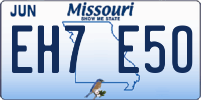 MO license plate EH7E5O