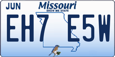 MO license plate EH7E5W