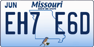 MO license plate EH7E6D