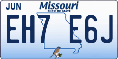 MO license plate EH7E6J