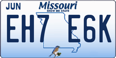 MO license plate EH7E6K