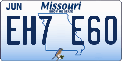 MO license plate EH7E6O