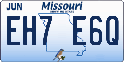 MO license plate EH7E6Q