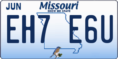 MO license plate EH7E6U