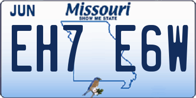 MO license plate EH7E6W