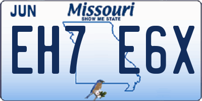 MO license plate EH7E6X