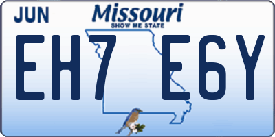 MO license plate EH7E6Y