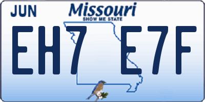 MO license plate EH7E7F