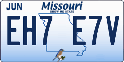 MO license plate EH7E7V