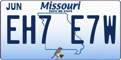 MO license plate EH7E7W