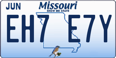 MO license plate EH7E7Y