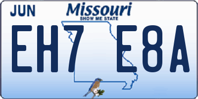 MO license plate EH7E8A
