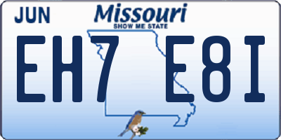 MO license plate EH7E8I